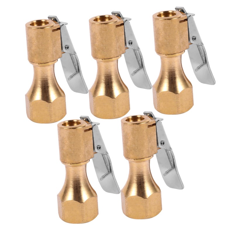 5pcs Heavy Duty Copper Air Chuck With Clip For Tire Inflator Durable Construction Secure Inflation - Image 2