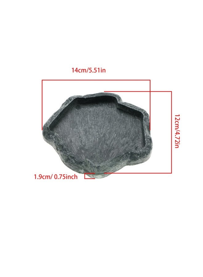 ECSiNG Reptiles Water Tray Tortoise Feeder Lizard Water Dish Resin Drinking Bowl for Tortoise Lizard Frog Terrapin Gecko Spider Scorpion Size S - Image 4