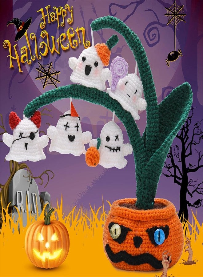 PATPAT® DIY Halloween Craft Crochet Kit Spooky Ghost Pumpkin Tree Desk Decor for Beginners & Adults, Complete Material Set with Step-by-Step Tutorials, Festive Yarn Kit for Home, Office, Gifting - Image 4