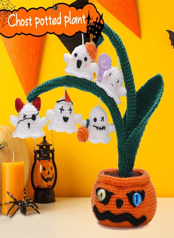 PATPAT® DIY Halloween Craft Crochet Kit Spooky Ghost Pumpkin Tree Desk Decor for Beginners & Adults, Complete Material Set with Step-by-Step Tutorials, Festive Yarn Kit for Home, Office, Gifting - Image 5