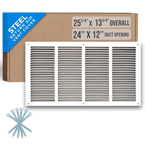 Fits 24x12 Duct Opening Steel Return Air Grille by Handua Vent Cover Grill for Sidewall and Ceiling White HVAC Cold Air Intake Grille Outer Dimensions 2575W X 1375H