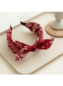 Generic Autumn Winter Cashew Flower Rabbit Ears Wide HeadbandRabbit Ears cashew wine red Rabbit Ears cashew wine red 