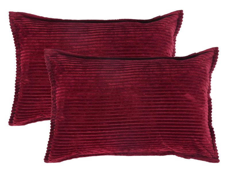 KAWI Velvet Pencil Print Woolen Warm 90"x100" King Size Bedsheet for Winter Season with 2 Zipper 18"X28" Pillow Cover -Maroon Colour, 350 TC - Image 3