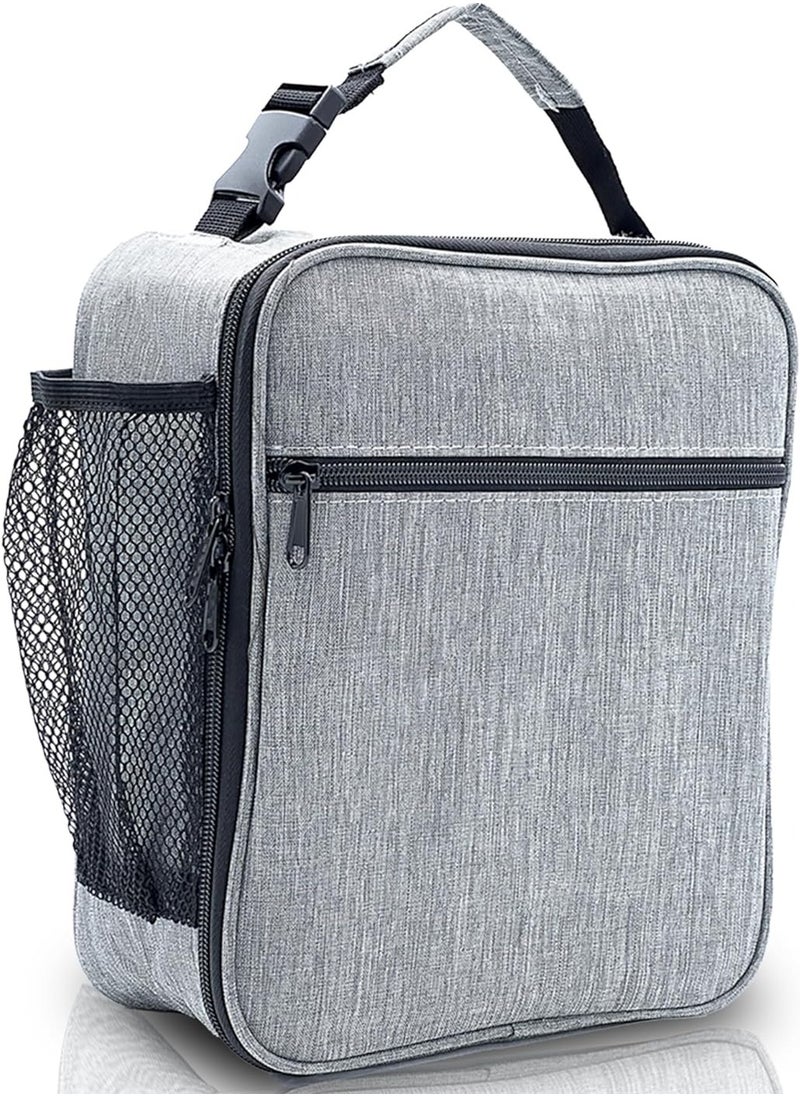 hssentials - Hssentials Lunch Bag Insulated Cooler Bag Compact 6L Lunch Bag for Men Women Office Kids School Adults Work Picnic Travel College Premium Lunch Bag, Grey - Image 1