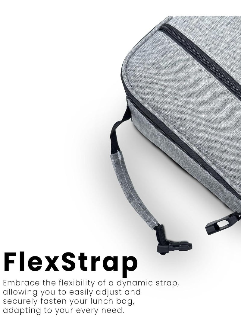 hssentials - Hssentials Lunch Bag Insulated Cooler Bag Compact 6L Lunch Bag for Men Women Office Kids School Adults Work Picnic Travel College Premium Lunch Bag, Grey - Image 1