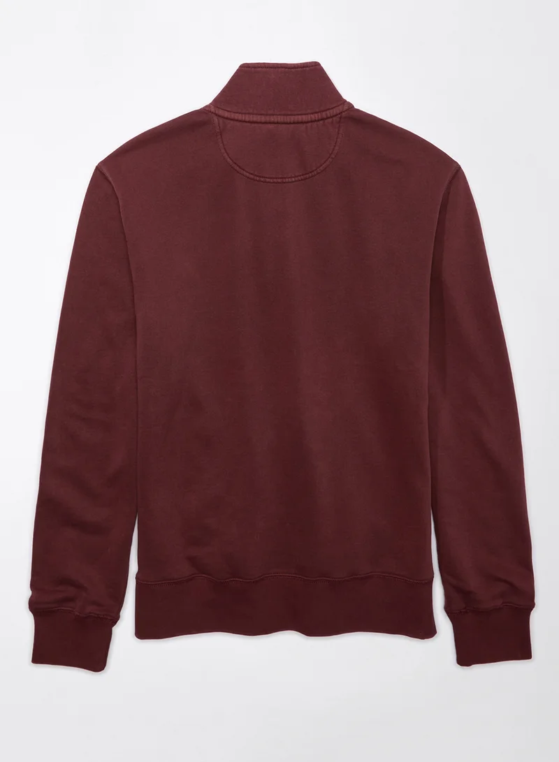 American Eagle Quarter-Snap Mockneck Pullover Sweatshirt