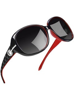 Joopin Big Polarized Womens Sunglasses Oversized Trendy Large Black Red Sunglasses For Women Uv Protection Dark Lens Sun Glasses Woman Sensitive Eyes Blenders Ladies Rhinestone Sunnies Driving Party  - Image 1