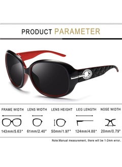 Joopin Big Polarized Womens Sunglasses Oversized Trendy Large Black Red Sunglasses For Women Uv Protection Dark Lens Sun Glasses Woman Sensitive Eyes Blenders Ladies Rhinestone Sunnies Driving Party  - Image 5