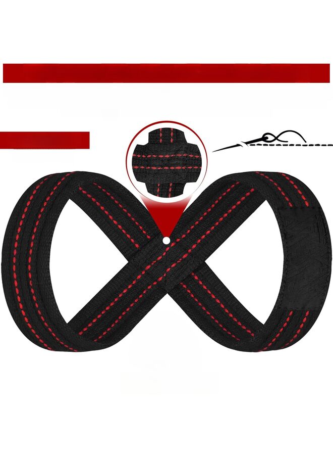 Weight Lifting Straps Figure 8, non-Slip Strap with cuffs wrist Support for Gym Workout Deadlift Powerlifting Bodybuilding Weightlifting, Fitness Strength Training, Hand Bar Grip for Me - Image 3