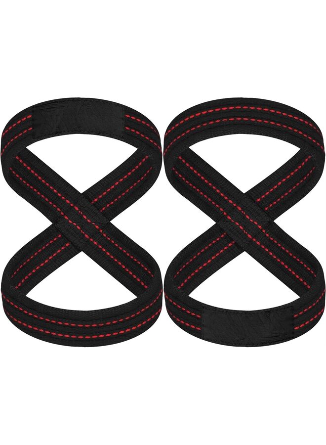 Weight Lifting Straps Figure 8, non-Slip Strap with cuffs wrist Support for Gym Workout Deadlift Powerlifting Bodybuilding Weightlifting, Fitness Strength Training, Hand Bar Grip for Me - Image 1