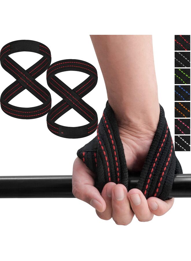 Weight Lifting Straps Figure 8, non-Slip Strap with cuffs wrist Support for Gym Workout Deadlift Powerlifting Bodybuilding Weightlifting, Fitness Strength Training, Hand Bar Grip for Me - Image 2