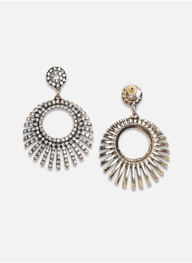 SOHI Hollow Circular Drop Earrings