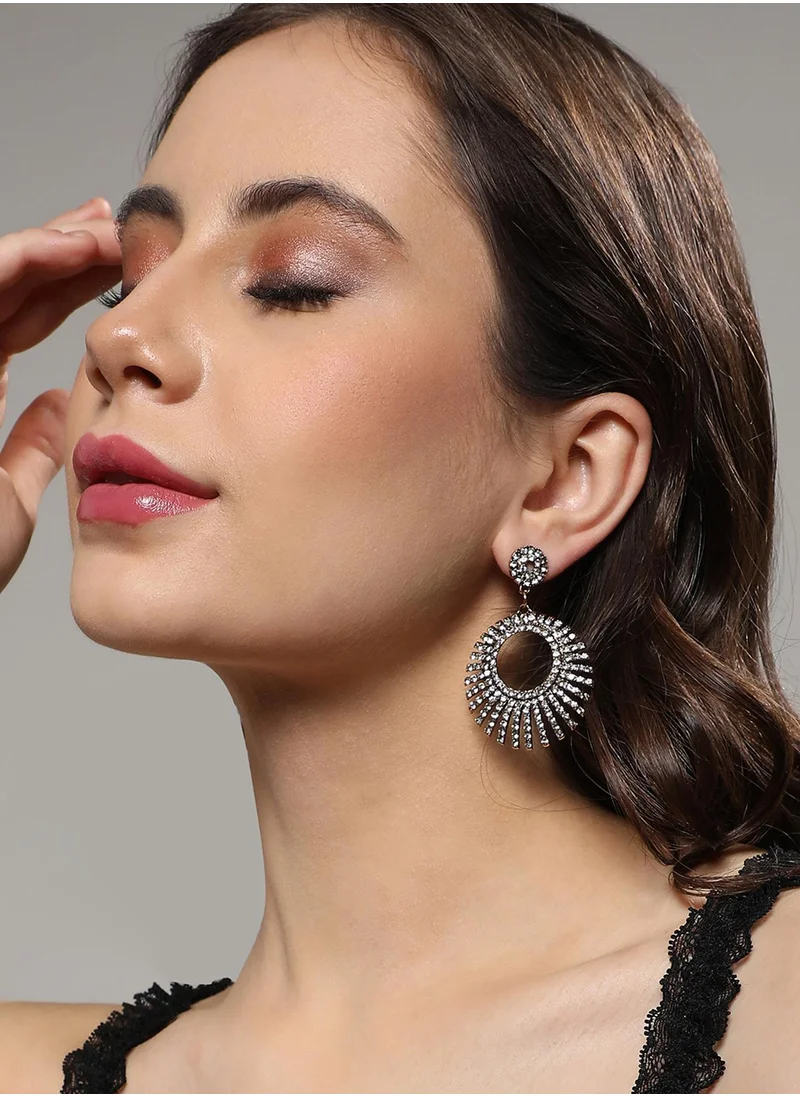 SOHI Hollow Circular Drop Earrings
