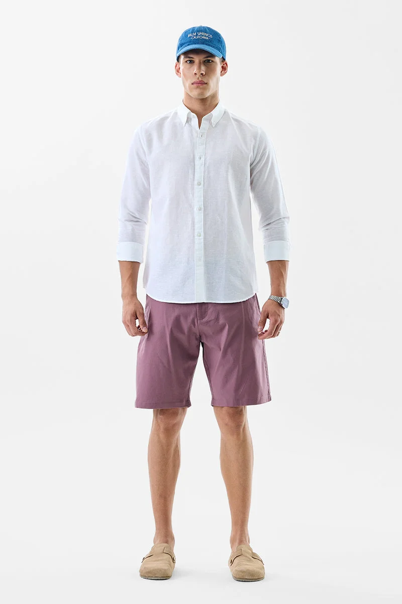 SNITCH Regular Fit Stretch Mauve Shorts