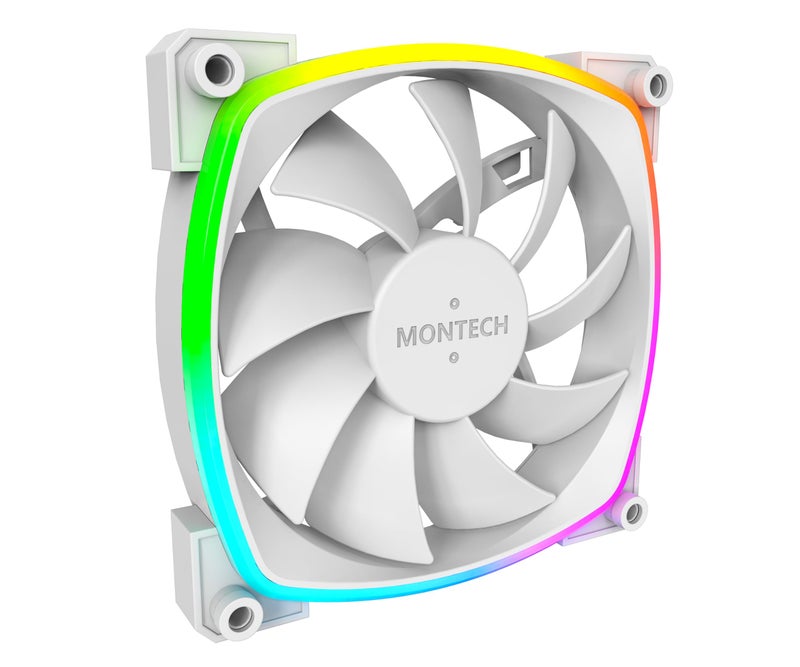Montech AX 120 ARGB Fan – 1600PWM, High-End Durability, Silent Performance, and Stunning ARGB Design (120mm, White) - Image 4