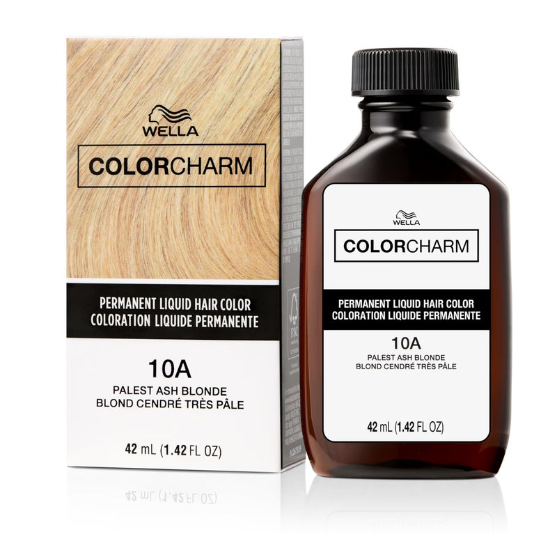 COLORCHARM لون شعر سائل دائم لتغطية الشعر الرمادي | 10A أشقر رمادي فاتح | 1.4 أونصة سائلة - Image 1