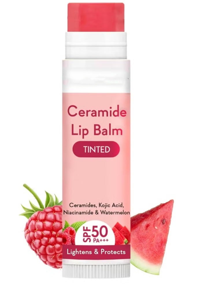 Tinted Ceramide Lip Balm with SPF50 PA Kojic Acid and Niacinamide For Lip Lightening and Protection 5gm - Image 1