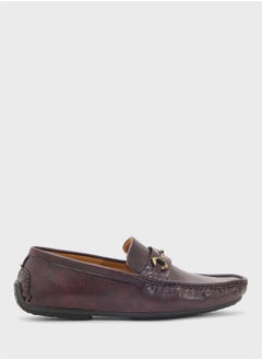 Robert Wood Trim Detail Textured Loafers  - Image 1