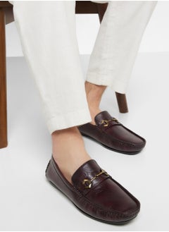 Robert Wood Trim Detail Textured Loafers  - Image 5