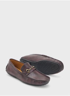 Robert Wood Trim Detail Textured Loafers  - Image 3