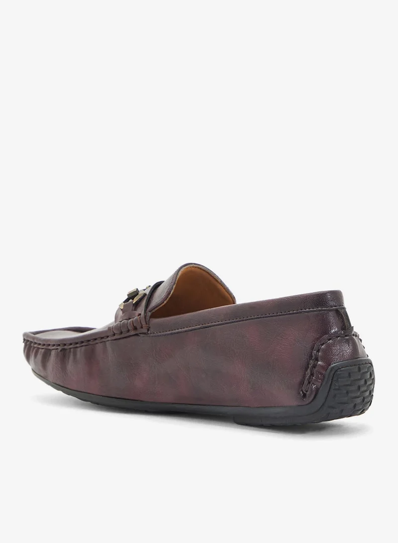 Robert Wood Trim Detail Textured Loafers