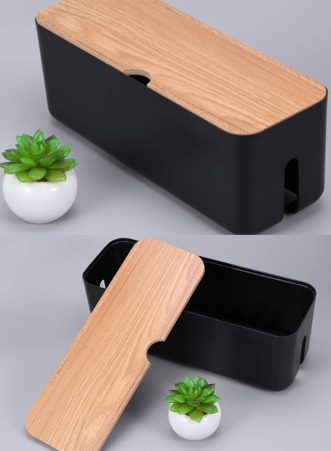 Chase Up 1Pc Power Cord Storage Box Household Plastic Creative Cable Management for Desktop Home Black - Image 2