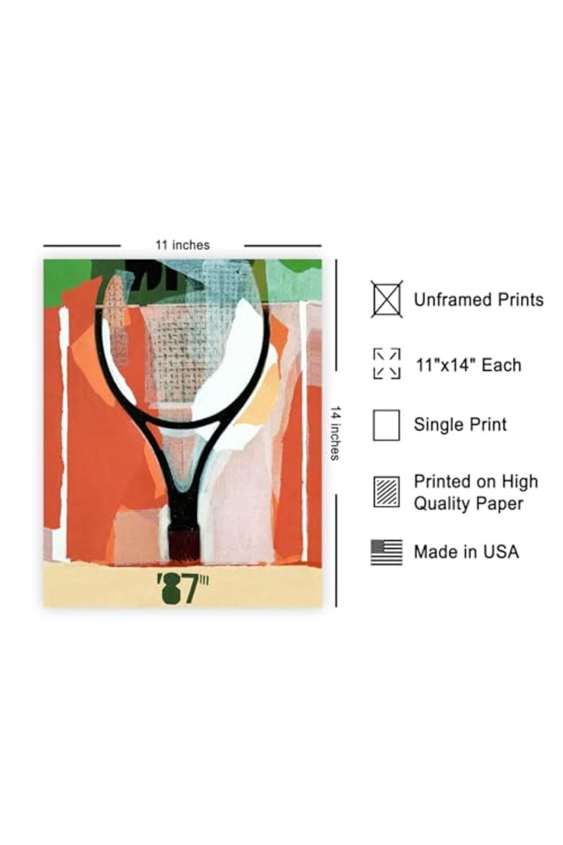 Poster Master Vintage 1987 Tennis Poster - Retro Sport Print - Gift for Men, Women & Athletes - Wall Decor for Bedroom, Living Room or Dorm - 11x14 UNFRAMED Wall Art - Image 3