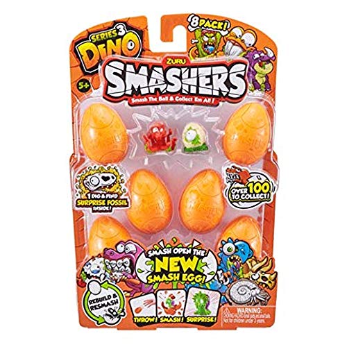 ZURU SMASHERS سلسلة الديناصورات 3 من سماشرز، مجموعة سماش بول القابلة للجمع مع مفاجأة الحفر والعثور، بيض الديناصورات المفاجئ (8 عبوات) من زورو - Image 4