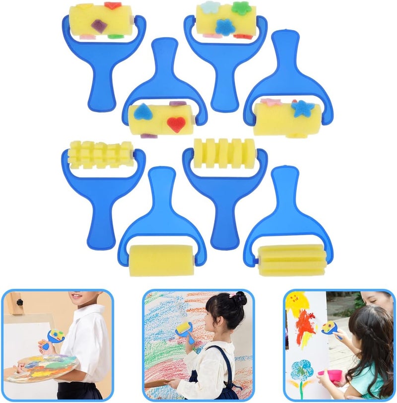 STOBOK 8Pcs Paint Brushes for Kids, Drawing Sponge Roller Brush Kids Paint Graffiti DIY Tool Sponge for Creative Fun and Finger Painting - Image 5