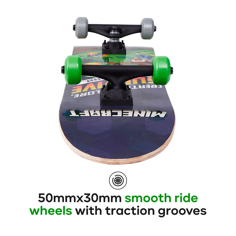 VOYAGER Sakar Minecraft 31 inch Skateboard, 9-ply Maple Deck Skate Board for Cruising, Carving, Tricks and Downhill - Image 3