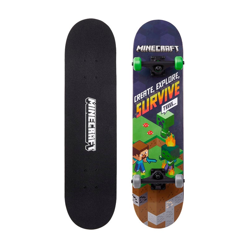 VOYAGER Sakar Minecraft 31 inch Skateboard, 9-ply Maple Deck Skate Board for Cruising, Carving, Tricks and Downhill - Image 5