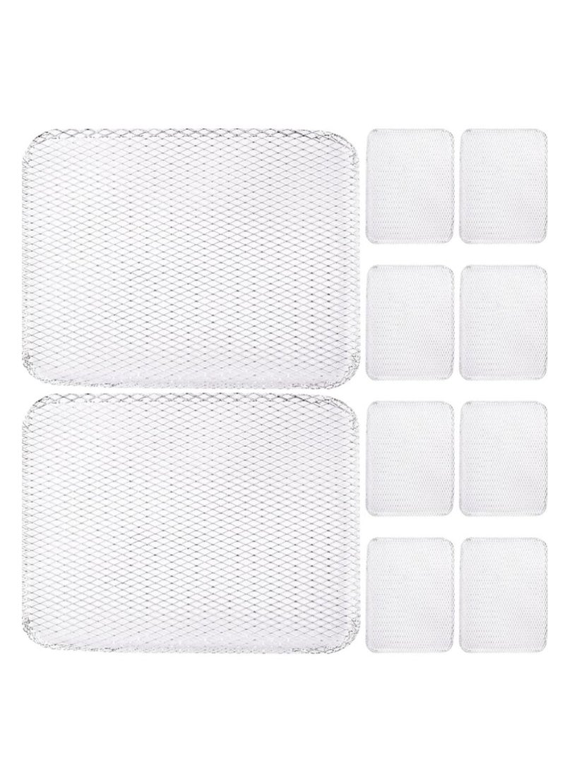 SYOSI 10Pcs Aluminum BBQ Mesh Grill Mat Disposable Grill Topper Broiler Pans Non Stick Baking Tools Outdoor BBQ Accessories for Baking Cooking Grilling - Image 1