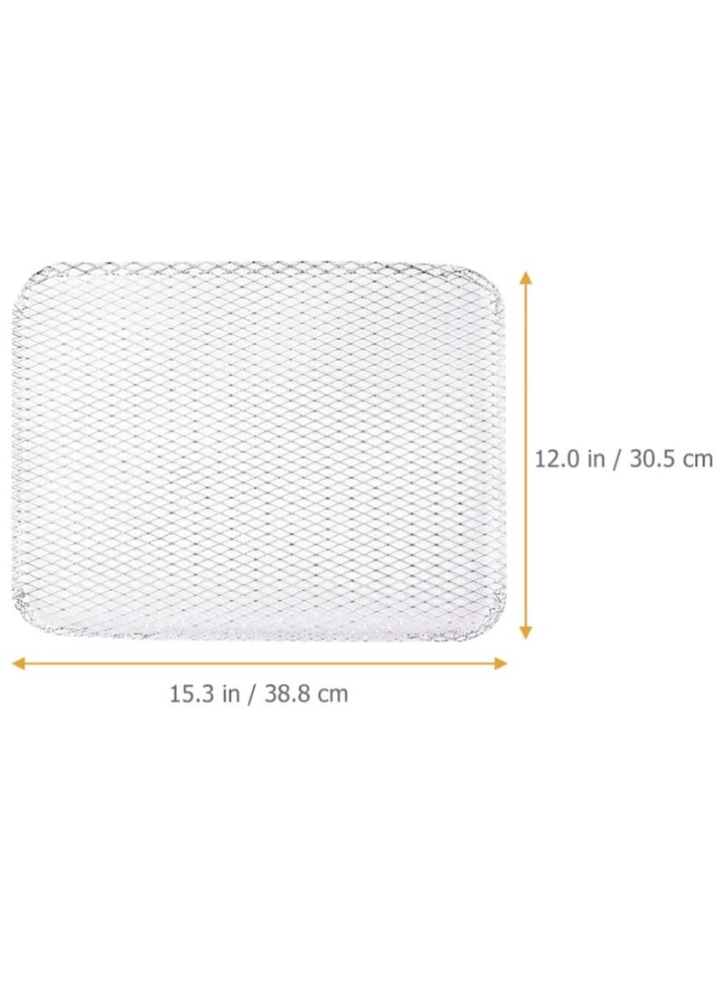 SYOSI 10Pcs Aluminum BBQ Mesh Grill Mat Disposable Grill Topper Broiler Pans Non Stick Baking Tools Outdoor BBQ Accessories for Baking Cooking Grilling - Image 2