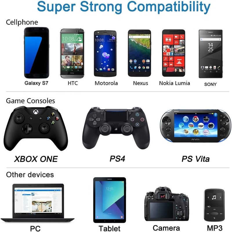 SCOVEE 6ft Long PS4 Controller Charging Cord for Xbox One Slim Elite Controller, Micro USB Fast Charger Data Sync Cable for PlayStation 4, Dual Shock 4,Charge and Play Wire - Image 2