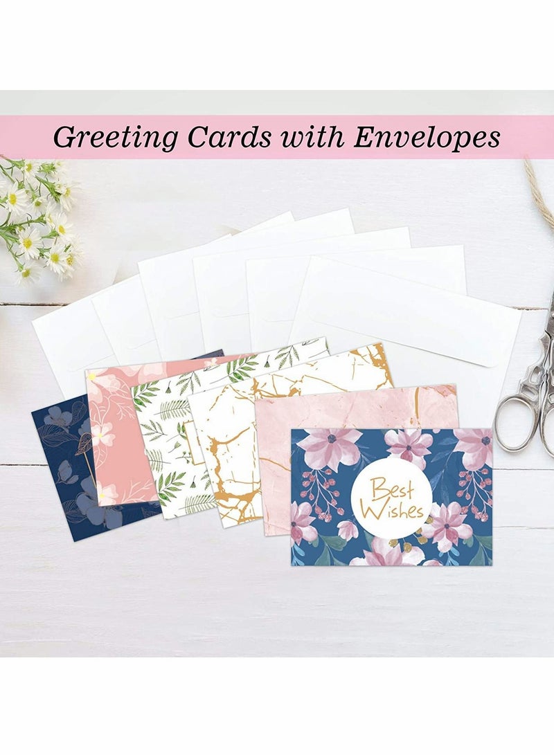 Suntown 12 Pack Folding Greeting Cards with Envelopes, Floral Assorted Blank Notecards and Envelopes for Baby Shower Note Cards, Wedding Thank You Cards Adults & Kids Blank Note Cards for All Occasions - Image 2