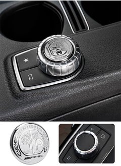 HY Car Metal Modified Center Console Multimedia Control Button Knob Trims Cover Decals Emblems Stickers Compatible with Mercedes Benz A B E GLK GLA CLA GLE ML GL Class (29mm Knob)  - Image 1
