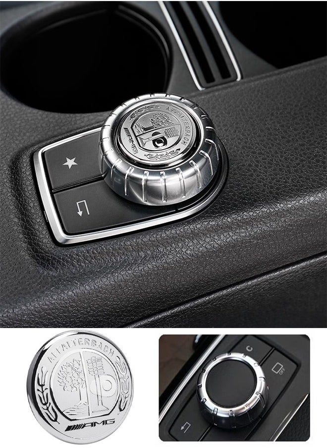 HY - Car Metal Modified Center Console Multimedia Control Button Knob Trims Cover Decals Emblems Stickers Compatible with Mercedes Benz A B E GLK GLA CLA GLE ML GL Class (29mm Knob) - Image 1