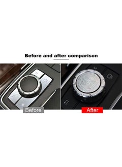 HY Car Metal Modified Center Console Multimedia Control Button Knob Trims Cover Decals Emblems Stickers Compatible with Mercedes Benz A B E GLK GLA CLA GLE ML GL Class (29mm Knob)  - Image 2
