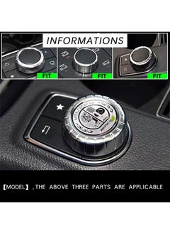 HY Car Metal Modified Center Console Multimedia Control Button Knob Trims Cover Decals Emblems Stickers Compatible with Mercedes Benz A B E GLK GLA CLA GLE ML GL Class (29mm Knob)  - Image 4