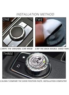 HY Car Metal Modified Center Console Multimedia Control Button Knob Trims Cover Decals Emblems Stickers Compatible with Mercedes Benz A B E GLK GLA CLA GLE ML GL Class (29mm Knob)  - Image 5