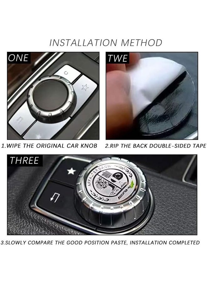 HY - Car Metal Modified Center Console Multimedia Control Button Knob Trims Cover Decals Emblems Stickers Compatible with Mercedes Benz A B E GLK GLA CLA GLE ML GL Class (29mm Knob) - Image 1