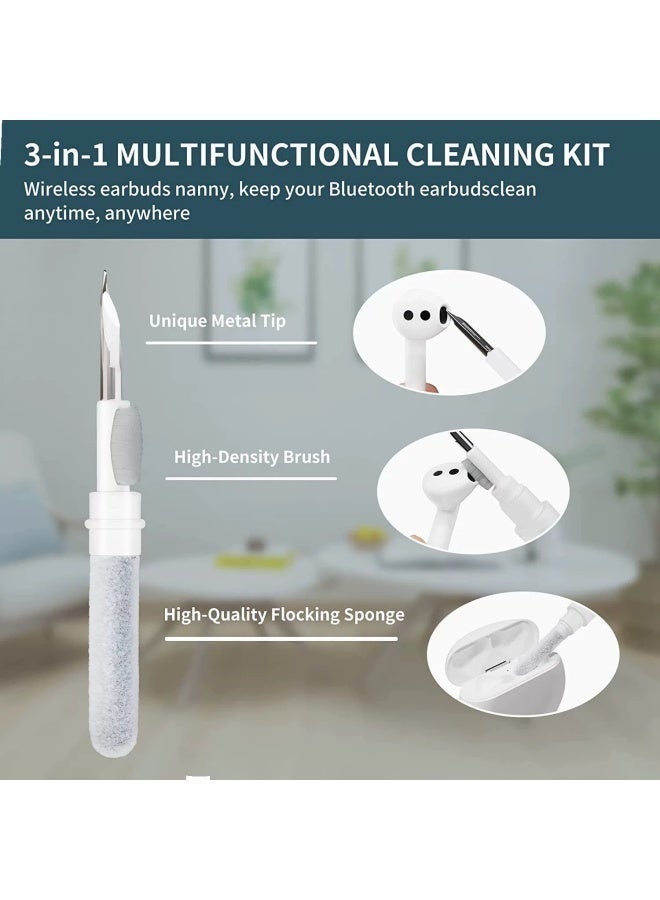 AirPod Cleaner ، 3 في 1 مجموعة تنظيف لـ AirPods مع فرشاة الألياف الدقيقة الناعمة لسماعات الأذن بلوتوث ، ميناء الكاميرا / الهاتف - Image 2