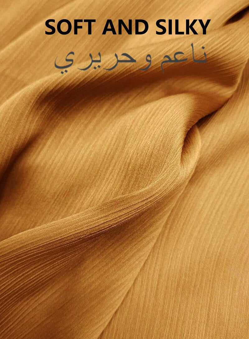 آي إس آي وشاح نسائي موضة نسائية، وشاح خفيف الوزن، ناعم، عصري بلون موحد مناسب لمعظم المناسبات مثل الحياة اليومية، السفر، الحفلات، إلخ، يمكن تنسيقه مع ملابس متنوعة. - Image 2