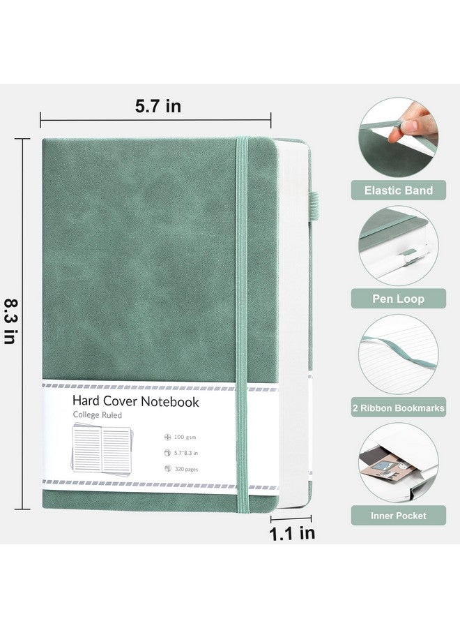 CAGIE Lined Journal Notebook For Women Men 320 Pages 100 Gsm Paper Thick Journaling Notebooks A5 Leather Journals For Writing Hardcover Journal Supplies For Work Note Taking Diary, 5.7X8.3 In, Green  - Image 3