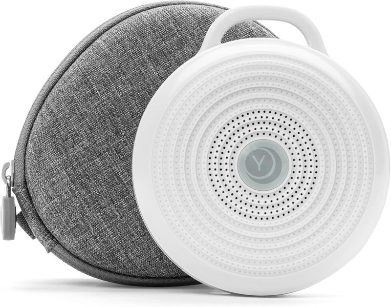 Yogasleep Rohm Portable White Noise Sound Machine + Travel Case in Grey, Sleep Therapy, Crush-Resistant Travel Case, for Adults, Kids & Baby, Noise Blocking & Office Privacy, Registry Gift