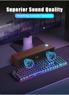 URbazaar Computer Speakers, Wired USB Desktop Speaker, Bluetooth Link, Subwoofer, Stereo Sound USB Powered Mini Sound Bar Speaker for PC Tablets Desktop Laptop Mobile MP3 Mac Air/Pro  - Image 2