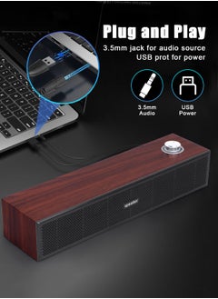 URbazaar Computer Speakers, Wired USB Desktop Speaker, Bluetooth Link, Subwoofer, Stereo Sound USB Powered Mini Sound Bar Speaker for PC Tablets Desktop Laptop Mobile MP3 Mac Air/Pro  - Image 4