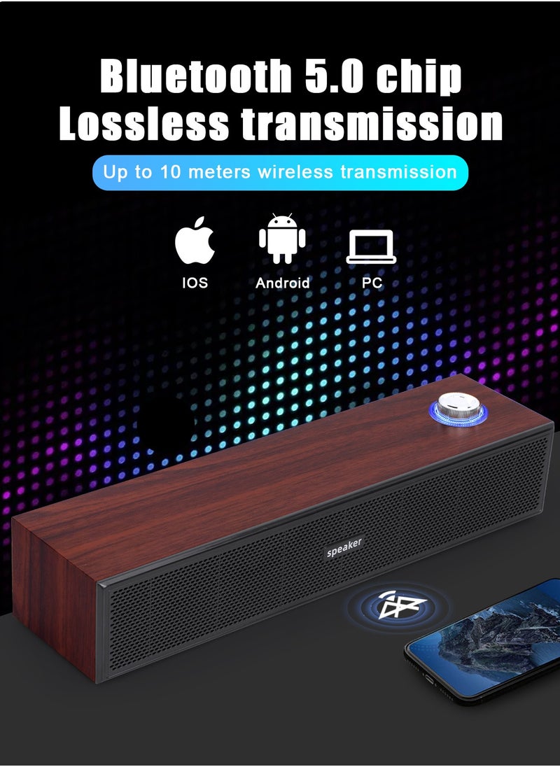 أوربازار - مكبرات صوت الكمبيوتر، مكبر صوت سلكي لسطح المكتب بمنفذ USB، وصلة بلوتوث، مكبر صوت فرعي، مكبر صوت صغير يعمل بمنفذ USB يعمل بالصوت الاستريو لأجهزة الكمبيوتر اللوحية وأجهزة الكمبيوتر المحمولة وأجهزة MP3 وأجهزة Mac Air/Pro - Image 1