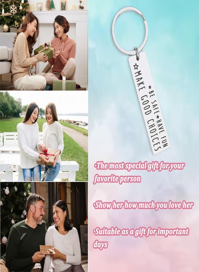CGBOOM Keychain for New Drivers Boyfriend College Student Best Friend Nephew School Graduation Daughter Son Teenage Girls Boys Birthday Gift Father Mother - BE SAFE,HAVE FUN,MAKE GOOD CHOICES - Image 4
