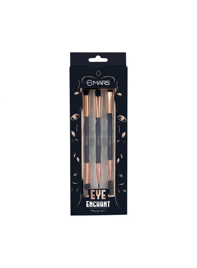 Mars Eye Enchanted Brush Set Of 3 | Perfect For Eye Makeup | Eyebrow Brush With Spoolie | Small Blending & Flat Brush | Eyeliner & Flat Crease Brush | Soft Bristles | Compact & Travel Friendly - Image 2